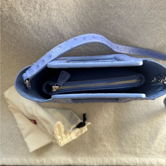 Staud Mini Shirley Bag in Periwinkle Embossed Ostrich - so gorgeous! - Picture 8 of 12